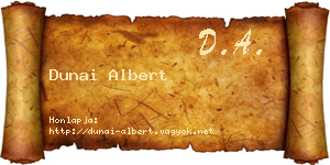 Dunai Albert névjegykártya